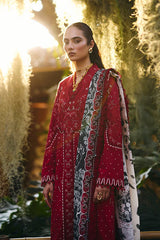 BrandsInn-3PC LAWN EMBROIDERED SHIRT WITH CHIFFON PRINT DUPATTA AND EMB TROUSER-BI-4810
