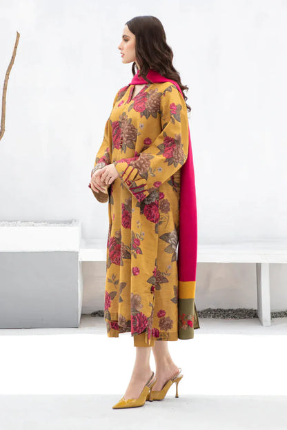 BrandsInn-3PC KHADDAR PRINTED SHIRT WITH KHADDAR PRINT DUPATTA AND PRINT TROUSER-BI-2619