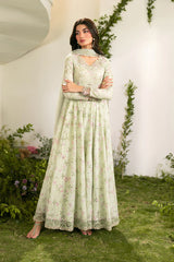 BrandsInn-3PC LAWN PRINTED EMB FROCK WITH SILK PRINTED DUPATTA AND TROUSER-BI-067
