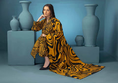 BrandsInn-3PC KHADDAR PRINTED SHIRT WITH KHADDAR PRINT DUPATTA AND PRINT TROUSER-BI-2617