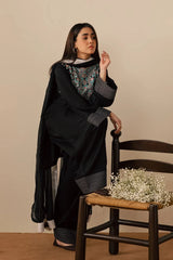 BrandsInn-3PC DHANAK EMBROIDERED SHIRT WITH DHANAK SHAWL AND TROUSER-BI-5200