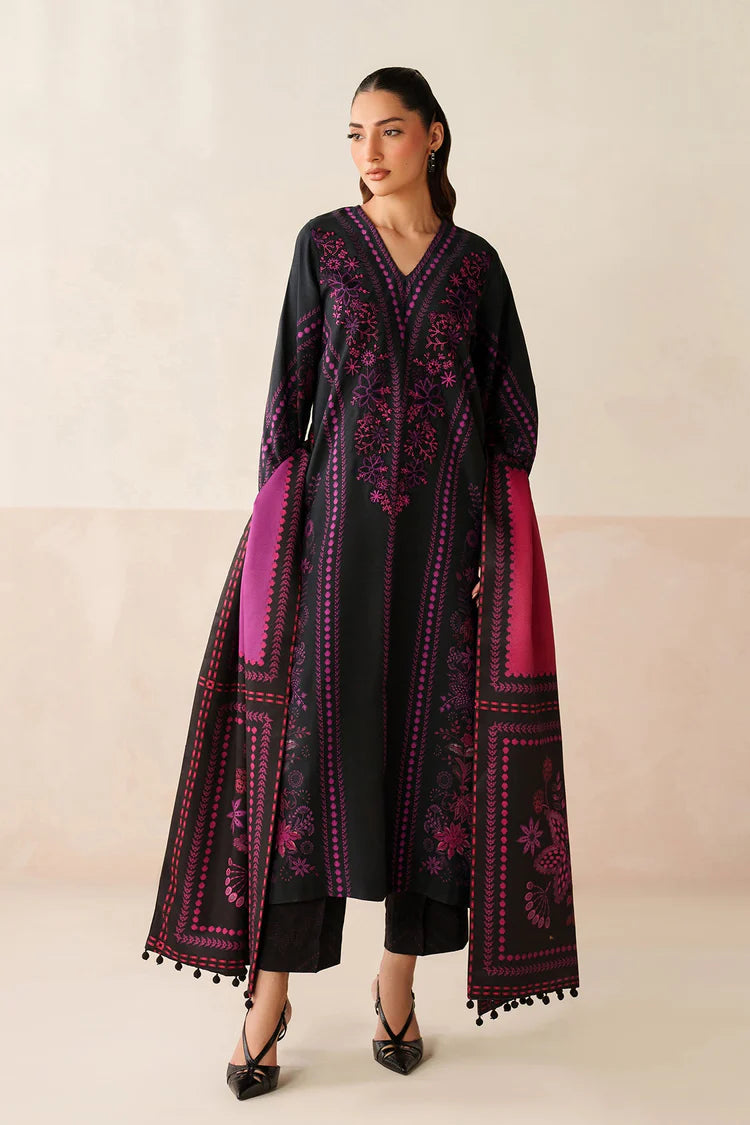 BrandsInn-3PC KHADDAR PRINTED SHIRT WITH KHADDAR PRINTED DUPATTA AND PRINTED TROUSER-BI-
