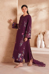 BrandsInn-3PC LAWN EMBROIDERED SHIRT WITH KHAADI NET EMBROIDERED DUPATTA AND TROUSER-BI-4833
