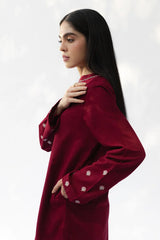 BrandsInn-3PC DHANAK EMBROIDERED SHIRT WITH DHANAK EMBROIDERED SHAWL AND TROUSER-BI-5021