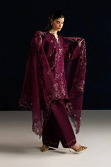 BrandsInn-3PC LAWN EMBROIDERED SHIRT WITH ORGANZA EMBROIDERED DUPATTA AND TROUSER-BI-4884