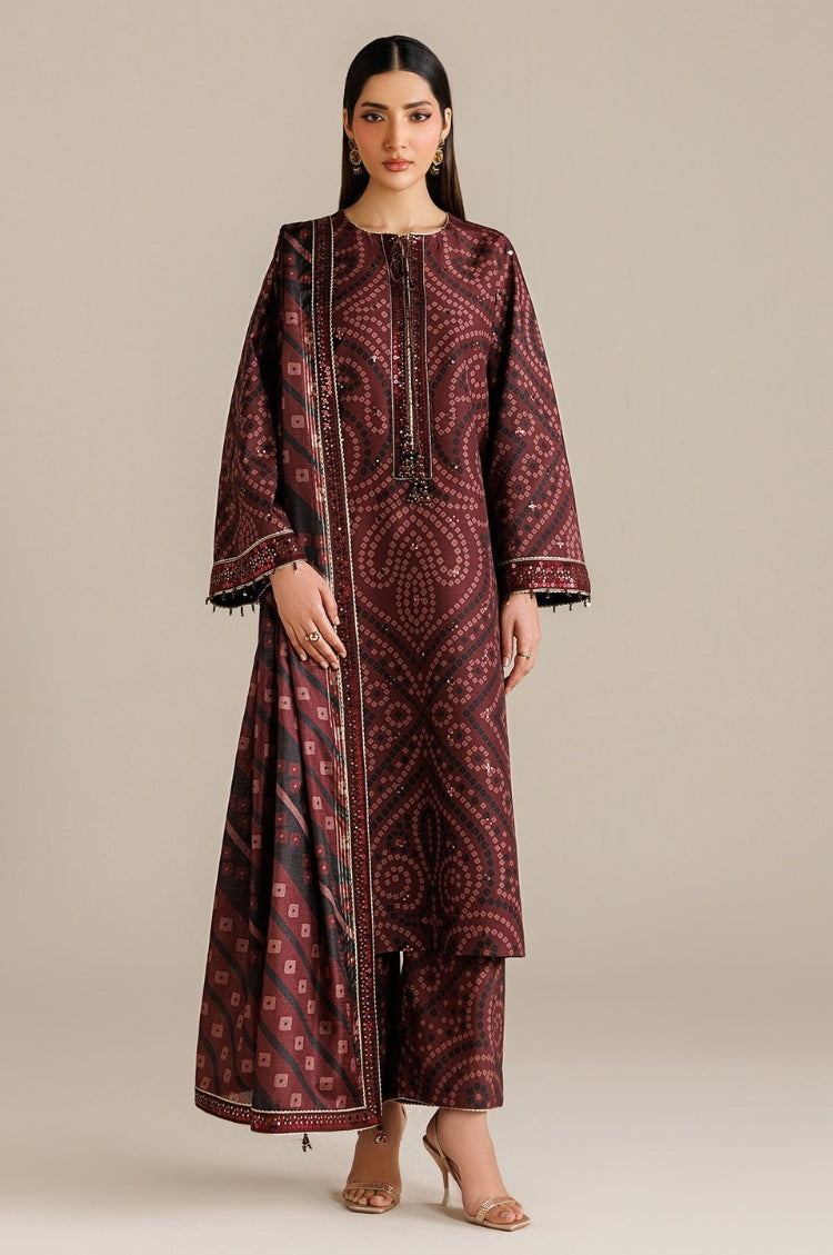 BrandsInn-3PC LAWN DIGITAL PRINTED SHIRT WITH SILK PRINTED DUPATTA AND PRINTED TROUSER-BI-002