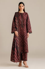 BrandsInn-3PC LAWN DIGITAL PRINTED SHIRT WITH SILK PRINTED DUPATTA AND PRINTED TROUSER-BI-002