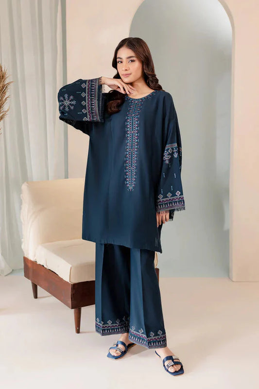 BrandsInn-2PC DHANAK EMBROIDRED SHIRT WITH AND TROUSER-BI-4103