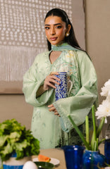 BrandsInn-3PC LAWN EMBROIDERED SHIRT WITH CHIFFON PRINT DUPATTA AND EMB TROUSER-BI-4825