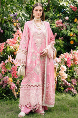 BrandsInn-3PC LAWN LASER WORK EMBROIDERED SHIRT WITH KHAADI NET EMBROIDERED DUPATTA AND TROUSER -BI-4747