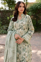 BrandsInn-3PC KHADDAR PRINTED SHIRT WITH KHADDAR PRINTED DUPATTA AND PRINT TROUSER-BI-2643