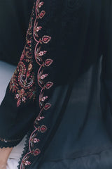 BrandsInn-3PC DHANAK EMBROIDERED SHIRT WITH DHANAK EMBROIDERED SHAWL AND TROUSER-BI-5289