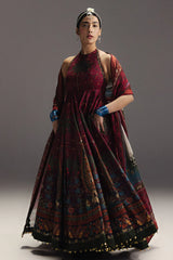 BrandsInn-3PC DIGITAL PRINTED FROCK WITH SILK PRINTED DUPATTA & DYED TROUSER-BI-065