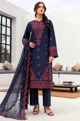 BrandsInn-3PC LAWN EMBROIDERED SHIRT WITH CHIFFON EMBROIDERED DUPATTA AND TROUSER-BI-4611