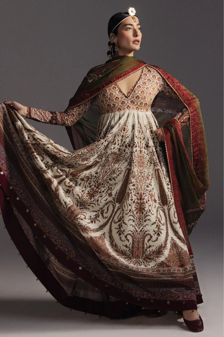 BrandsInn-3PC DIGITAL PRINTED FROCK WITH SILK PRINTED DUPATTA & DYED TROUSER-BI-068