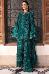 BrandsInn-3PC DHANAK EMBROIDERED SHIRT WITH DHANAK EMBROIDERED SHAWL AND TROUSER-BI-5234
