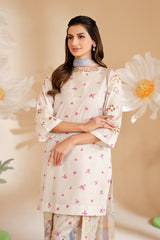 BrandsInn-3PC LAWN PRINTED EMB SHIRT WITH SILK PRINTED DUPATTA AND PRINTED TROUSER-BI-052
