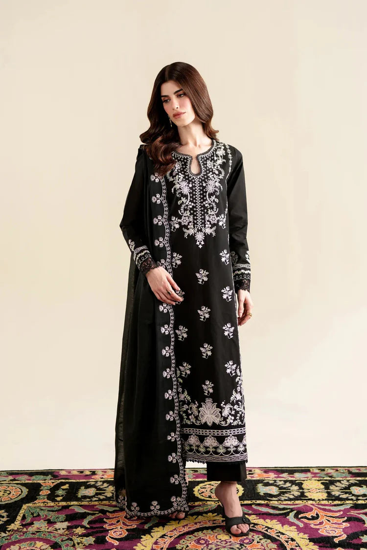 BrandsInn-3PC LAWN EMBROIDERED SHIRT WITH KHADDI NET EMB DUPATTA AND TROUSER-BI-4923