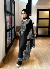 BrandsInn-3PIECE LAWN EMBROIDERED SHIRT WITH BAMBER CHIFFON DUPATTA AND EMB TROUSER-BI-4853