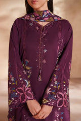BrandsInn-3PC LAWN EMBROIDERED SHIRT WITH KHAADI NET EMBROIDERED DUPATTA AND TROUSER-BI-4833