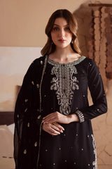 BrandsInn-3PC DHANAK EMBROIDERED SHIRT WITH CHIFFON EMBROIDERED DUPATTA AND TROUSER -BI-4138