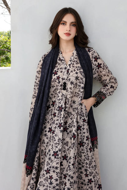 BrandsInn-3PC KHADDAR PRINTED SHIRT WITH KHADDAR PRINT DUPATTA AND PRINT TROUSER-BI-4189
