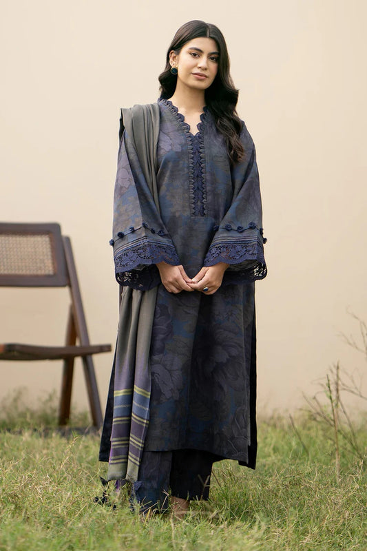 BrandsInn-3PC KHADDAR PRINTED SHIRT WITH KHADDAR PRINT DUPATTA AND PRINT TROUSER-BI-2631