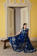 BrandsInn-3PC LAWN EMBROIDERED SHIRT WITH KHADDI NET EMB DUPATTA AND TROUSER-BI-4910