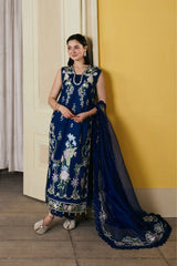 BrandsInn-3PC LAWN EMBROIDERED SHIRT WITH KHADDI NET EMB DUPATTA AND TROUSER-BI-4910