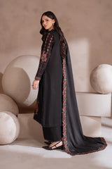 BrandsInn-3PC DHANAK EMBROIDERED SHIRT WITH CHIFFON EMBROIDERED SHAWL & TROUSER-BI-4106