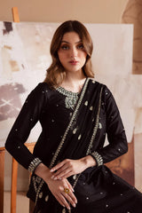 BrandsInn-3PC DHANAK EMBROIDERED SHIRT WITH CHIFFON EMBROIDERED DUPATTA AND TROUSER -BI-4138