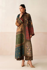 BrandsInn-3PC KHADDAR PRINTED SHIRT WITH KHADDAR PRINTED DUPATTA AND PRINTED TROUSER-BI-