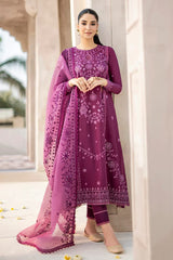 BrandsInn-3PC DHANAK EMBROIDERED SHIRT WITH ORGANZA HEAVY EMBROIDERED DUPATTA-BI-4153