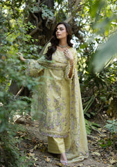 BrandsInn-3PC LAWN EMBROIDERED SHIRT WITH SILK PRINTED EMB DUPATTA AND TROUSER-BI-4912