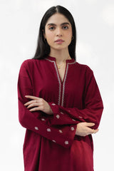 BrandsInn-3PC DHANAK EMBROIDERED SHIRT WITH DHANAK EMBROIDERED SHAWL AND TROUSER-BI-5021