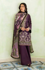 BrandsInn-3PC LAWN EMBROIDERED SHIRT WITH CHIFFON PRINTED DUPATTA AND TROUSER-BI-4631