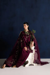 BrandsInn-3PC LAWN EMBROIDERED SHIRT WITH ORGANZA EMBROIDERED DUPATTA AND TROUSER-BI-4884