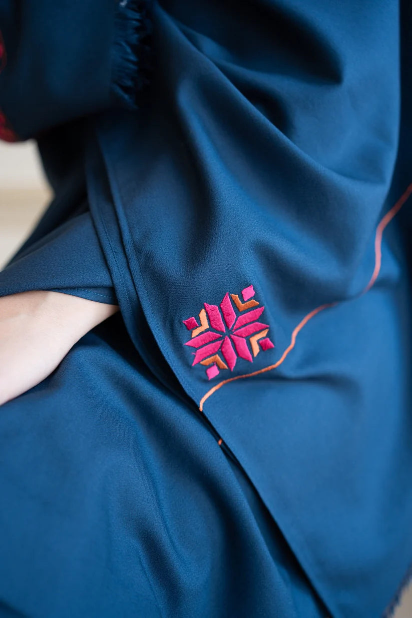 BrandsInn-3PC DHANAK EMBROIDERED SHIRT WITH DHANAK EMBROIDERED SHAWL & TROUSER-BI-4048