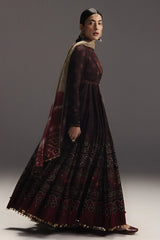 BrandsInn-3PC DIGITAL PRINTED FROCK WITH SILK PRINTED DUPATTA & PRINTED TROUSER-BI-071