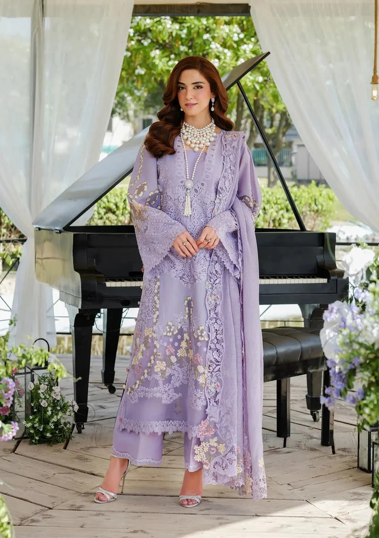 BrandsInn-3PC DHANAK EMBROIDERED SHIRT WITH KHADDI NET EMBROIDERED DUPATTA AND TROUSER-BI-5114