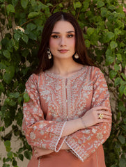 BrandsInn-2PIECE LAWN SEQUIN EMB SHIRT WITH LAWN EMB SLEEVES-BI-238
