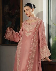 BrandsInn-3PC RAW SILK EMBROIDERED SHIRT WITH SILK EMBROIDERED DUPATTA AND EMB TROUSER-BI-5141