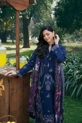 BrandsInn-3PC LAWN EMBROIDERED SHIRT WITH CHIFFON PRINT DUPATTA AND EMB TROUSER-BI-4838