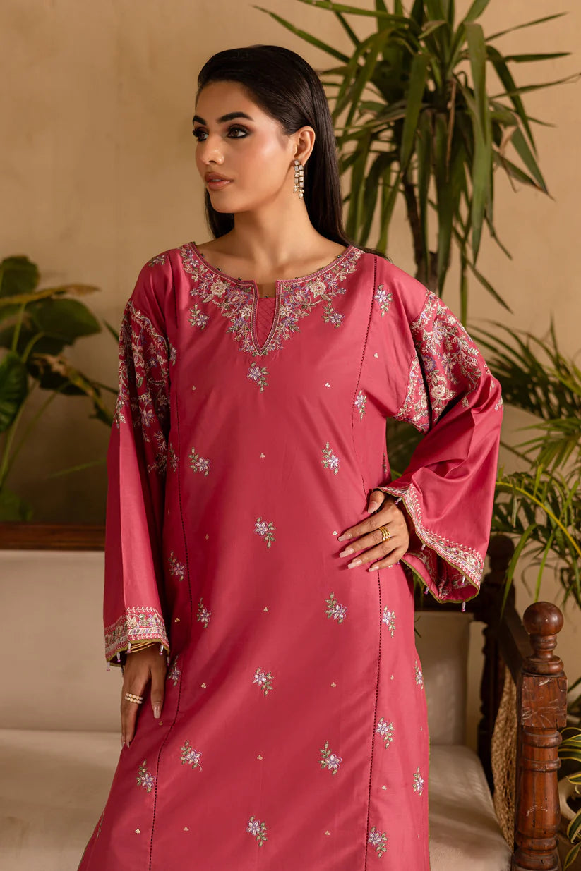 BrandsInn-2PC DHANAK EMBROIDERED SHIRT & EMBROIDERED TROUSER-BI-4180