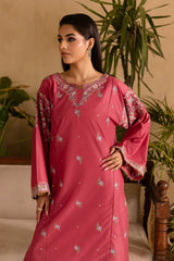 BrandsInn-2PC DHANAK EMBROIDERED SHIRT & EMBROIDERED TROUSER-BI-114
