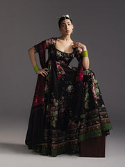 BrandsInn-3PC DIGITAL PRINTED FROCK WITH SILK PRINTED DUPATTA & DYED TROUSER-BI-070