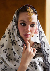 BrandsInn-3PC DHANAK EMBROIDERED SHIRT WITH COTTON NET EMBROIDERED DUPATTA AND EMB TROUSER-BI-4145