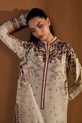 BrandsInn-3PC DHANAK EMBROIDERED SHIRT WITH DHANAK EMBROIDERED SHAWL AND TROUSER-BI-4424