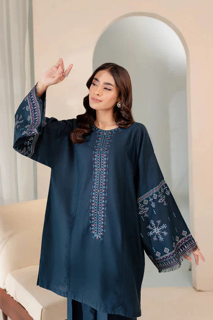 BrandsInn-2PC DHANAK EMBROIDRED SHIRT WITH AND TROUSER-BI-4103