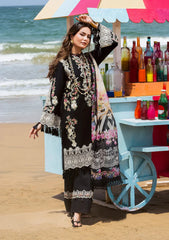 BrandsInn-3PC LAWN EMBROIDERED SHIRT WITH CHIFFON PRINTED DUPATTA AND EMB TROUSER-BI-4697